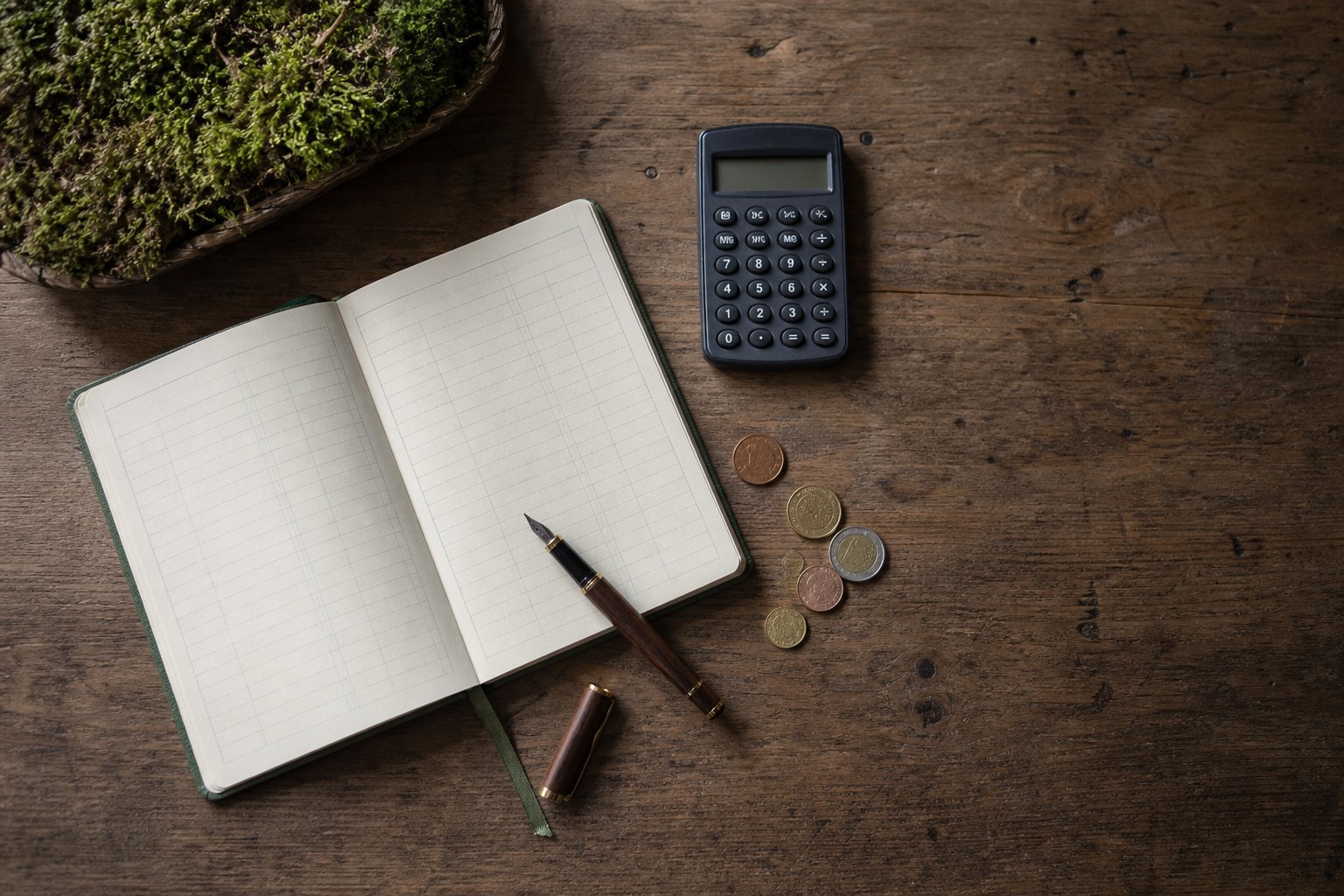 Zakelijke werktafel met documenten en rekenkaart