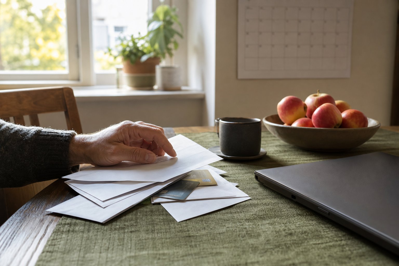 Zakelijke werktafel met documenten en rekenkaart